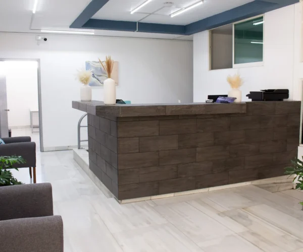 Recepción en Gomac Guadalupe, oficinas en renta en Guadalajara